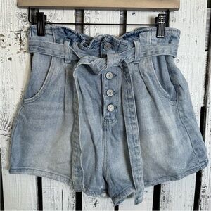 SO High Rise Vintage‎ Denim Mom Shorts Women’s Size 11 Button Fly Stretch Belted